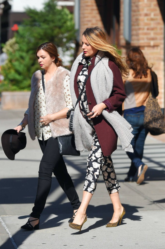 Blake Lively and Amber Tamblyn seen out in Tribeca