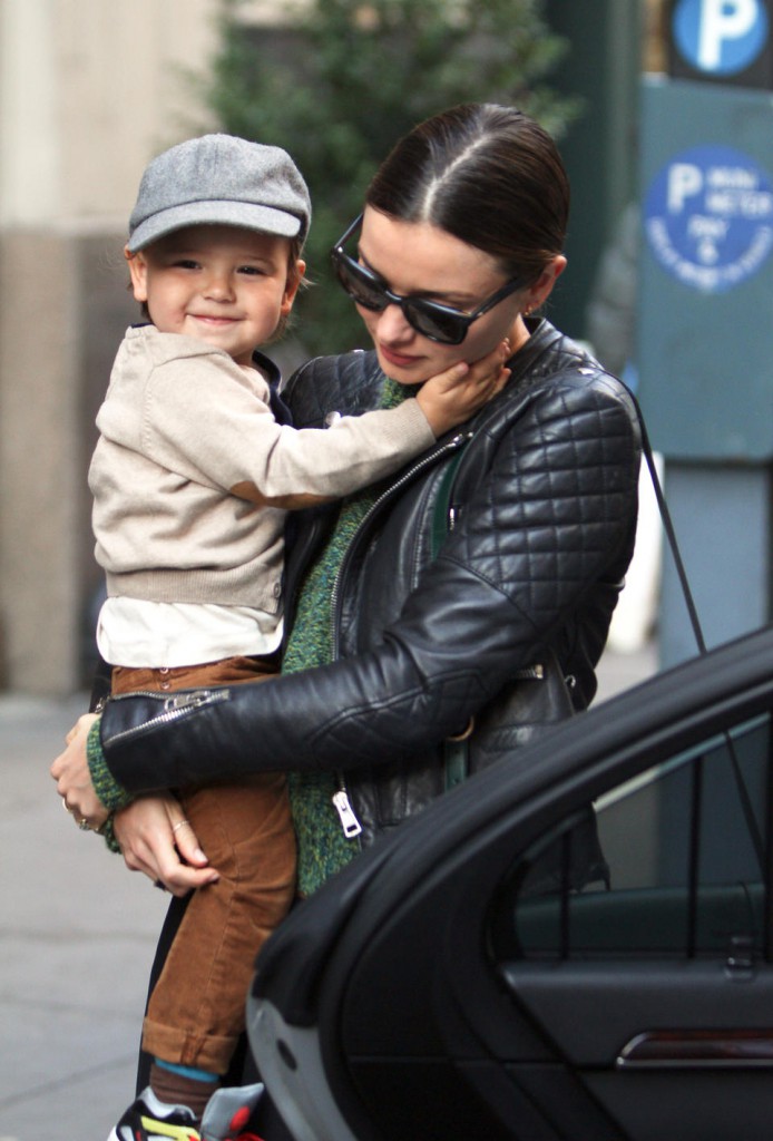 Miranda Kerr & Son Flynn Bloom Leave Their NYC Apartment