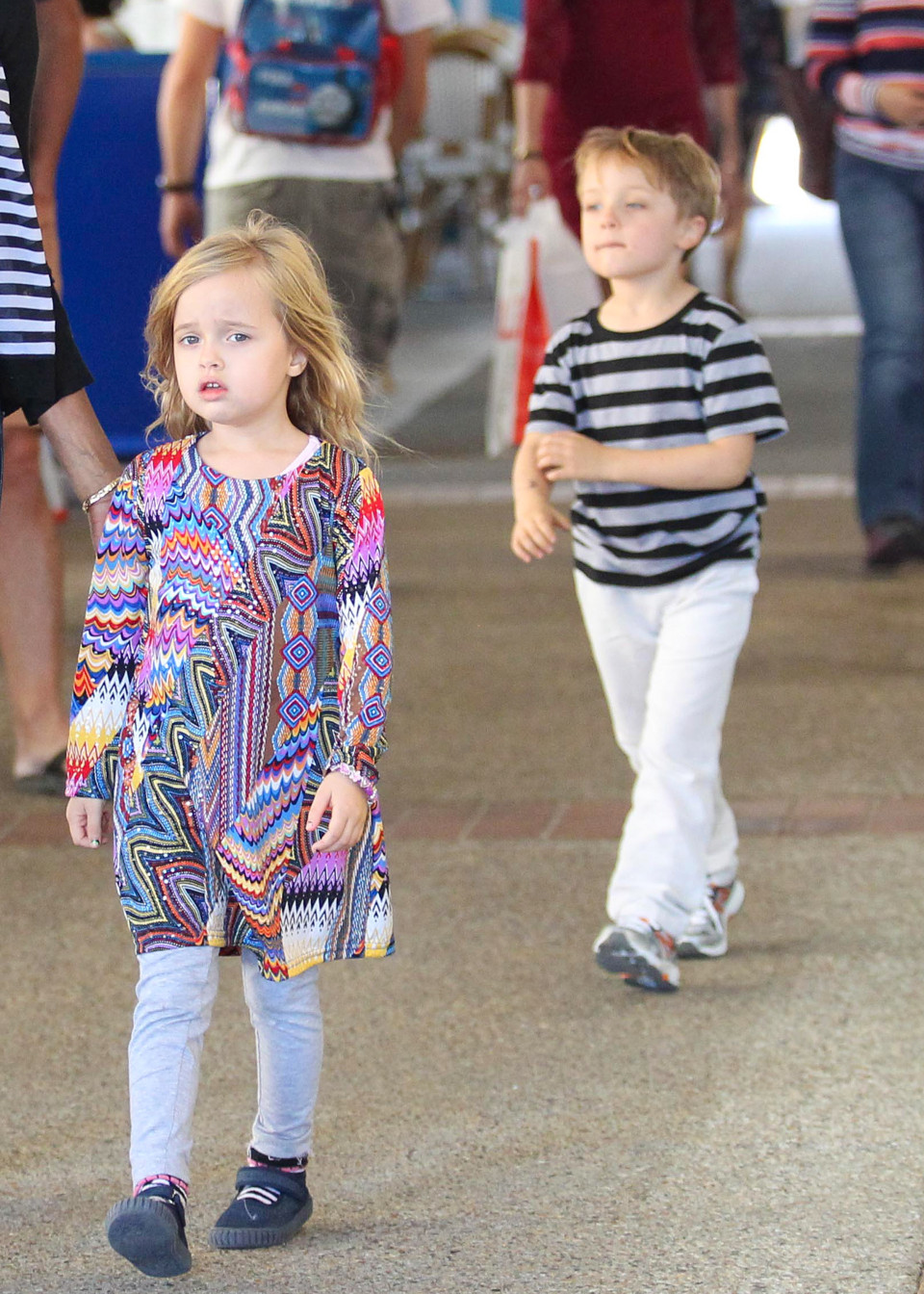 *EXCLUSIVE* Knox and Vivienne Jolie-Pitt have  a fun day with their nanny **USA ONLY**